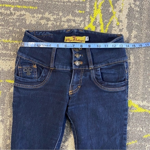 Pepe Jeans Dark Wash Low Rise Button Fly Y2K Style Stretch Skinny Jeans - Picture 7 of 8